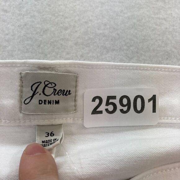 J.Crew 10" Vintage Slim Straight Jeans Women's 36 White Stretch Denim Button Fly - Picture 5 of 16